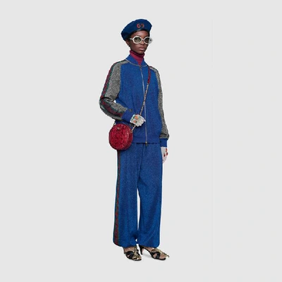 Shop Gucci Ophidia Snakeskin Mini Round Shoulder Bag In Red