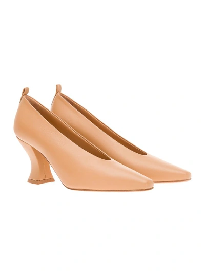 Shop Bottega Veneta Curved Heel Pumps In Nude