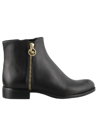 Michael Leather Ankle Boots Booties In Black | ModeSens