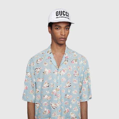 Shop Gucci Baseball Hat With  Embroidery In White