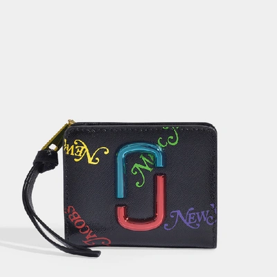 Shop Marc Jacobs Snapshot New York Mag Mini Compact Wallet In Black Leather