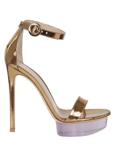 Shop Gianvito Rossi Metal Sandal In Mekong