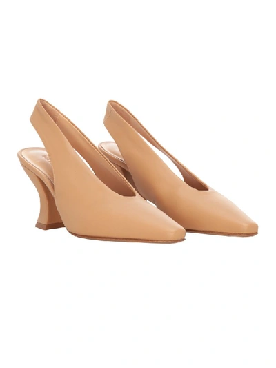 Shop Bottega Veneta Almond Slingbacks In Nude