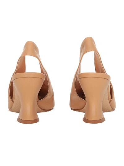 Shop Bottega Veneta Almond Slingbacks In Nude