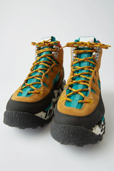 Shop Acne Studios Trekking Boots Multi Brown