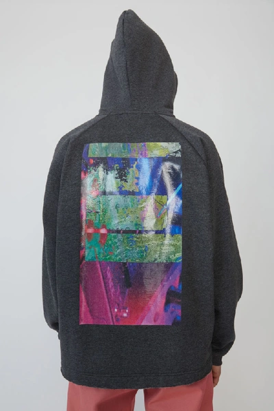 Shop Acne Studios Video-print Hooded Sweatshirt Anthracite Grey