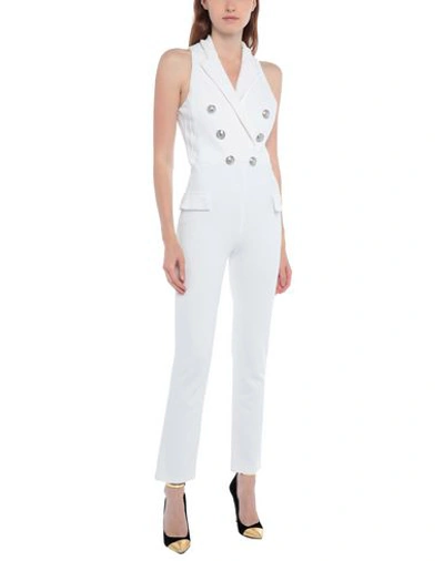 Shop Balmain Jumpsuit/one Piece In White