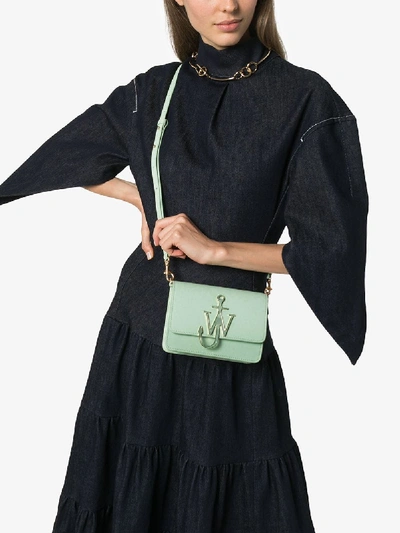 Shop Jw Anderson Green Mini Logo Cross Body Bag