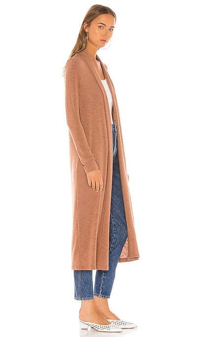 Shop Michael Stars Candice Long Cardigan In Brown. In Sequoia