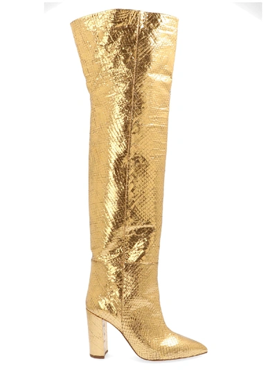 Shop Paris Texas Metallic Snake Shoes In Gold