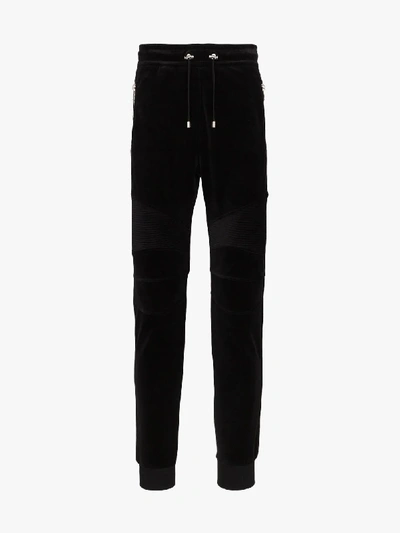 Shop Balmain Zip Detail Sweatpants In Black