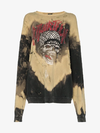 Shop R13 Battle Punk Bleached Sweatshirt In Brown