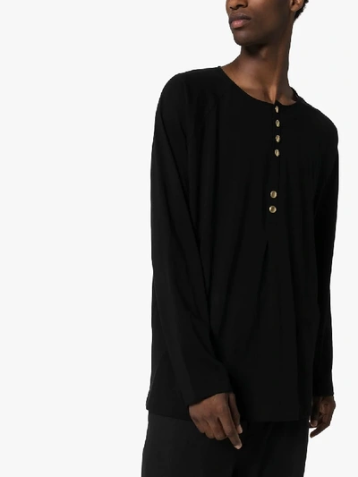 Shop Yohji Yamamoto Long Sleeve T-shirt In Black