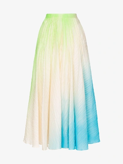 Shop Roksanda Ambra Ombré Pleated Maxi Skirt In Multicolour