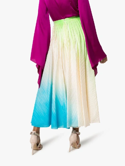 Shop Roksanda Ambra Ombré Pleated Maxi Skirt In Multicolour