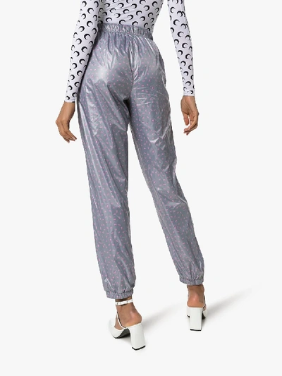 Shop Natasha Zinko High-waisted Motif Track Pants In Grey