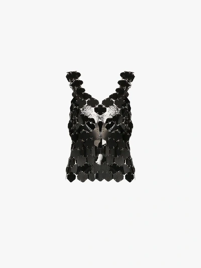 Shop Paco Rabanne Chain Mail Sequin Top In Black