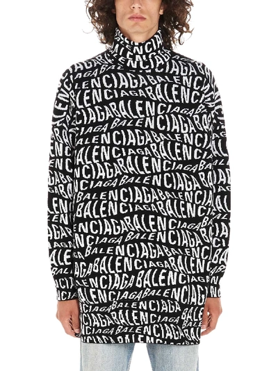 Shop Balenciaga Wave Sweater In Black & White