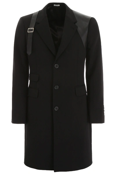 Shop Alexander Mcqueen Harness Coat In Black Black (black)