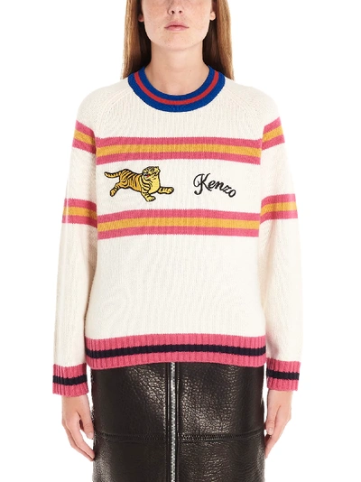 Shop Kenzo Tiger Logo Sweater In Multicolor