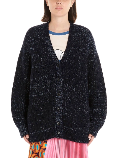 Shop Marni Cardigan In Blue