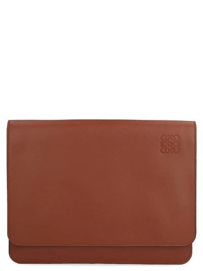 Shop Loewe Gusset Bag In Brown