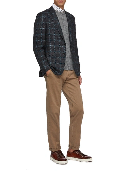 Shop Brunello Cucinelli Contrast Edge Cashmere Sweater In Grey