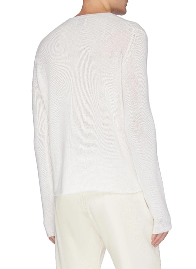 Shop Bottega Veneta Roll Hem Cashmere Sweater In White