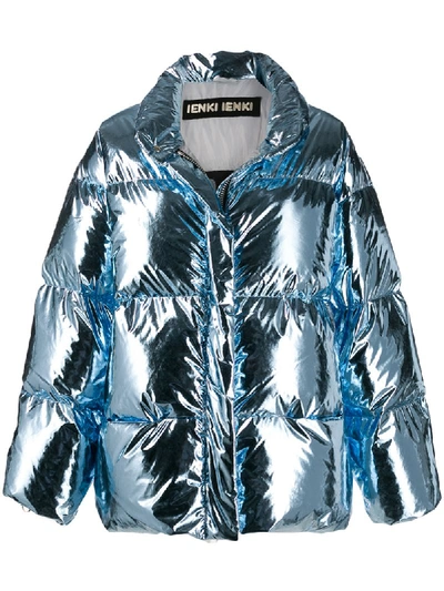 Shop Ienki Ienki Metallic Padded Jacket In Blue