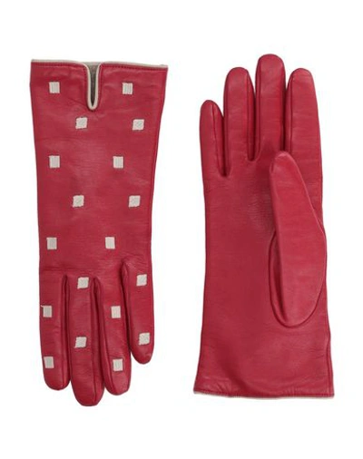 Shop Giorgio Armani Gloves In Red