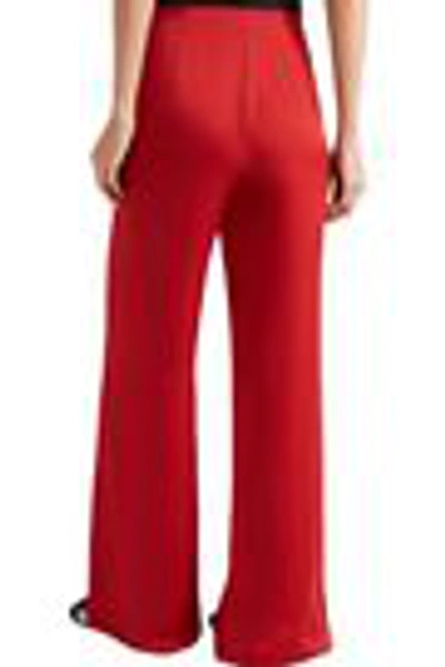 Shop The Row Woman Kiola Washed Silk-charmeuse Wide-leg Pants Red