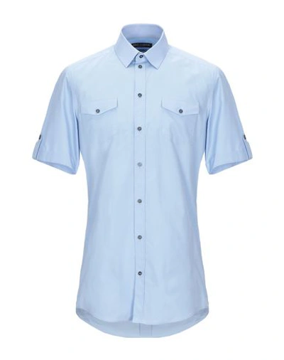 Shop Dolce & Gabbana Man Shirt Sky Blue Size 15 Cotton