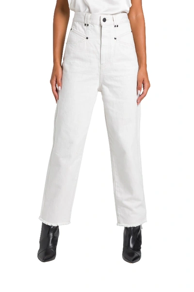 Shop Isabel Marant Daliska High-rise Jeans In Bianco