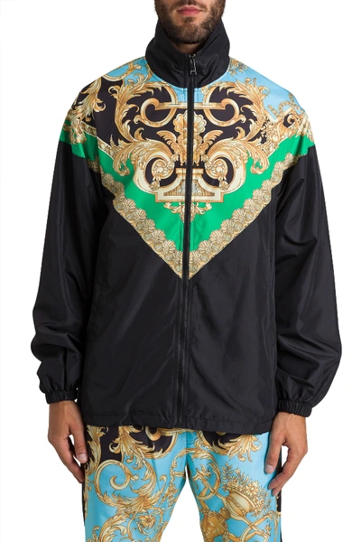 Shop Versace Barocco Windbraker Jacket In Multicolor