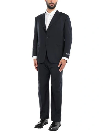 Shop Burberry Suits In Dark Blue