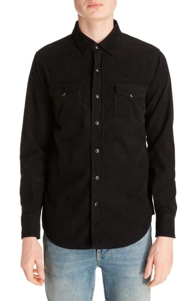 Shop Saint Laurent Classic Western Shirt In Black