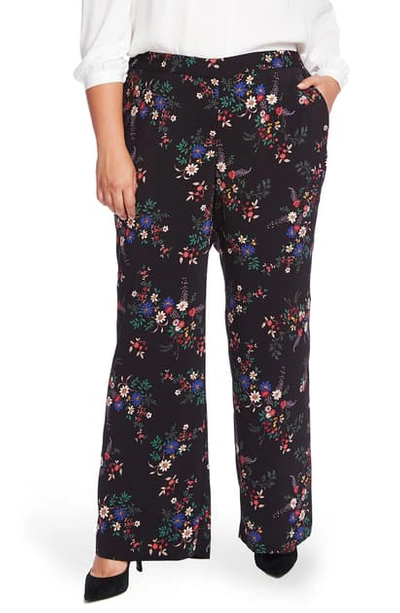 Shop Vince Camuto Country Bouquet Wide Leg Pants In Rich Black