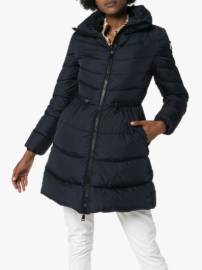 Shop Moncler Mirielon Quilted-down Coat In Blue