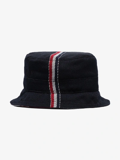 Shop Thom Browne Navy Fun Mix Stripe Bucket Hat In Blue