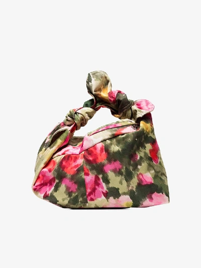 Shop Simone Rocha Green And Pink Wrap Baby Floral Bag In Multicolour