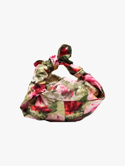 Shop Simone Rocha Green And Pink Wrap Baby Floral Bag In Multicolour