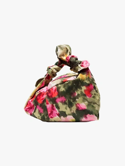 Shop Simone Rocha Green And Pink Wrap Baby Floral Bag In Multicolour