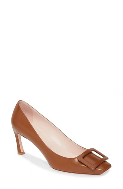 Shop Roger Vivier Belle Vivier Trompette Pump In Cognac