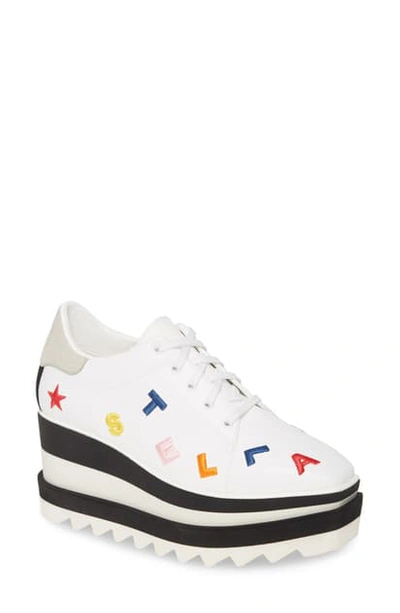 Shop Stella Mccartney Sneak-elyse Logo Platform Sneaker In White