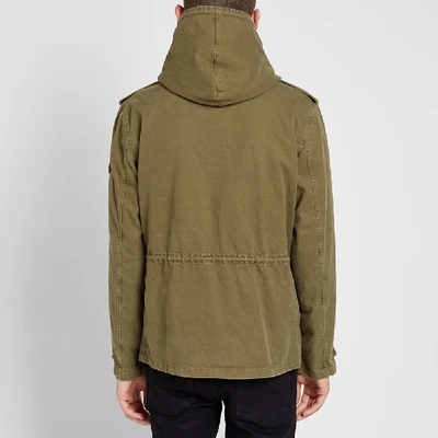 Shop Saint Laurent Gabardine Military Parka In Green