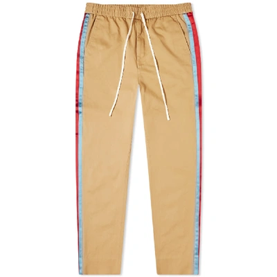 Shop Gucci Taped Logo Chino In Brown