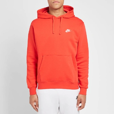 Shop Nike Club Popover Hoody In Red