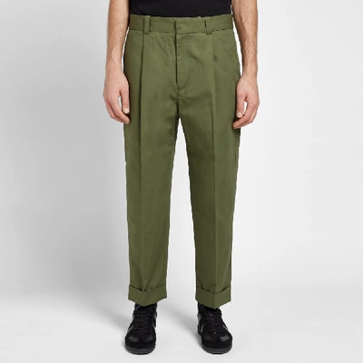 Shop Acne Studios Pierre Heavy Cropped Pant In Green