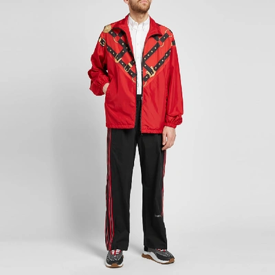 Shop Versace Harness Nylon Track Jacket In Red