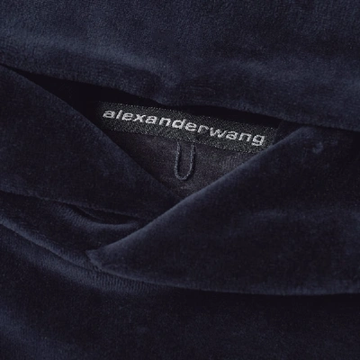 Shop Alexander Wang Velour Hoody In Blue